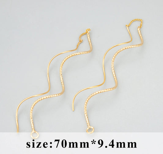 CZ 974 - 18K gold plated zircon chain tassel connector - Anti tarnish - per piece