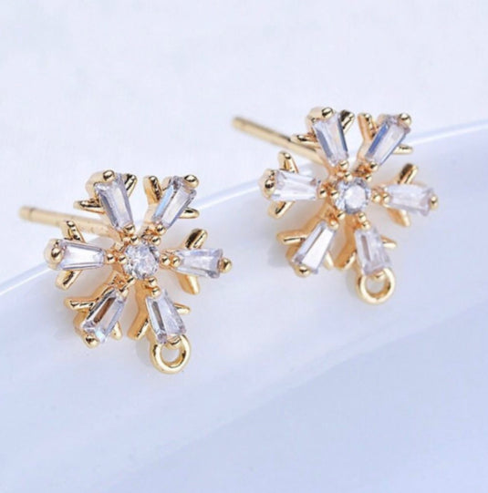 CZ568 zircon crystal snowflake stud