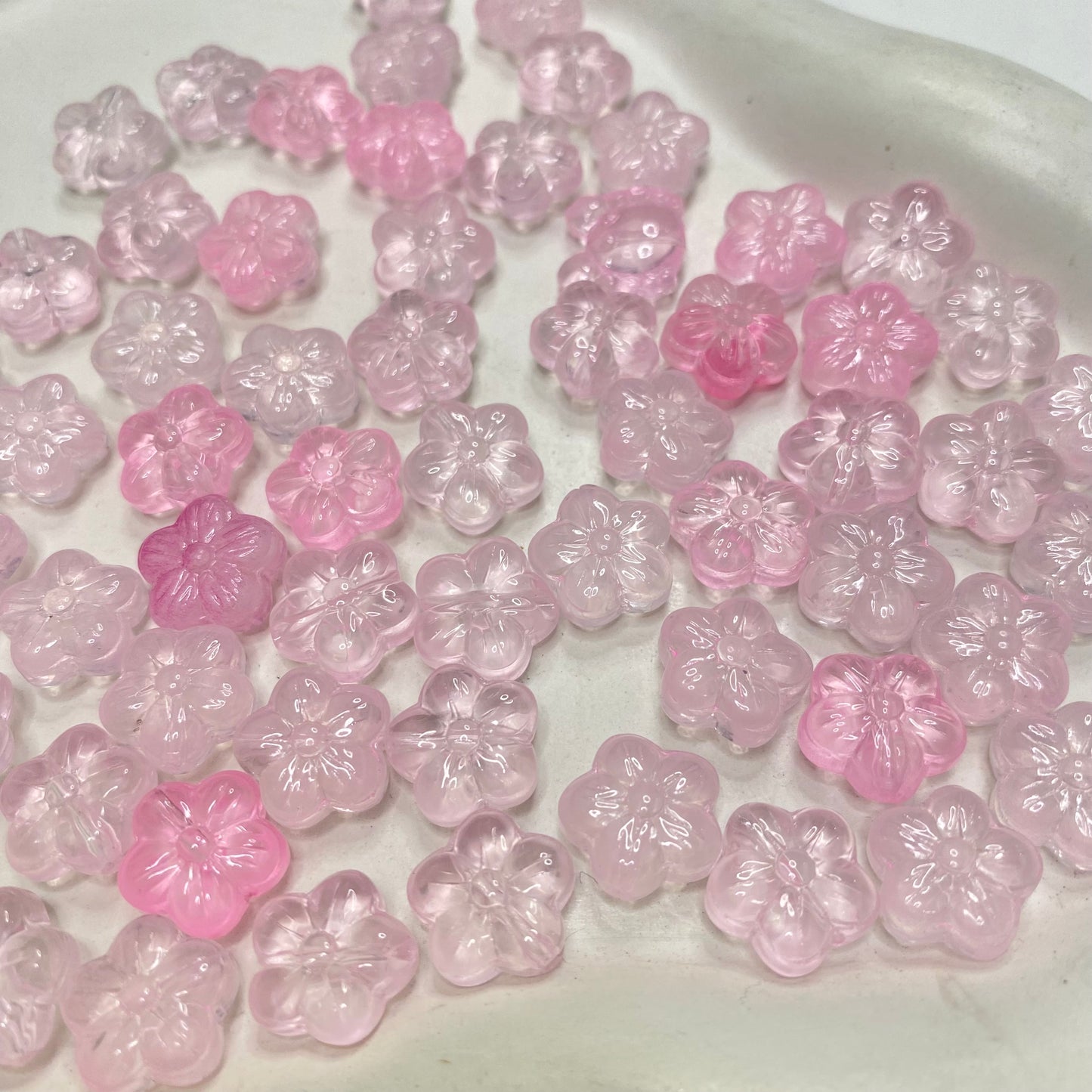 GB 2119 light pink Flower glass bead ( 1 pc )