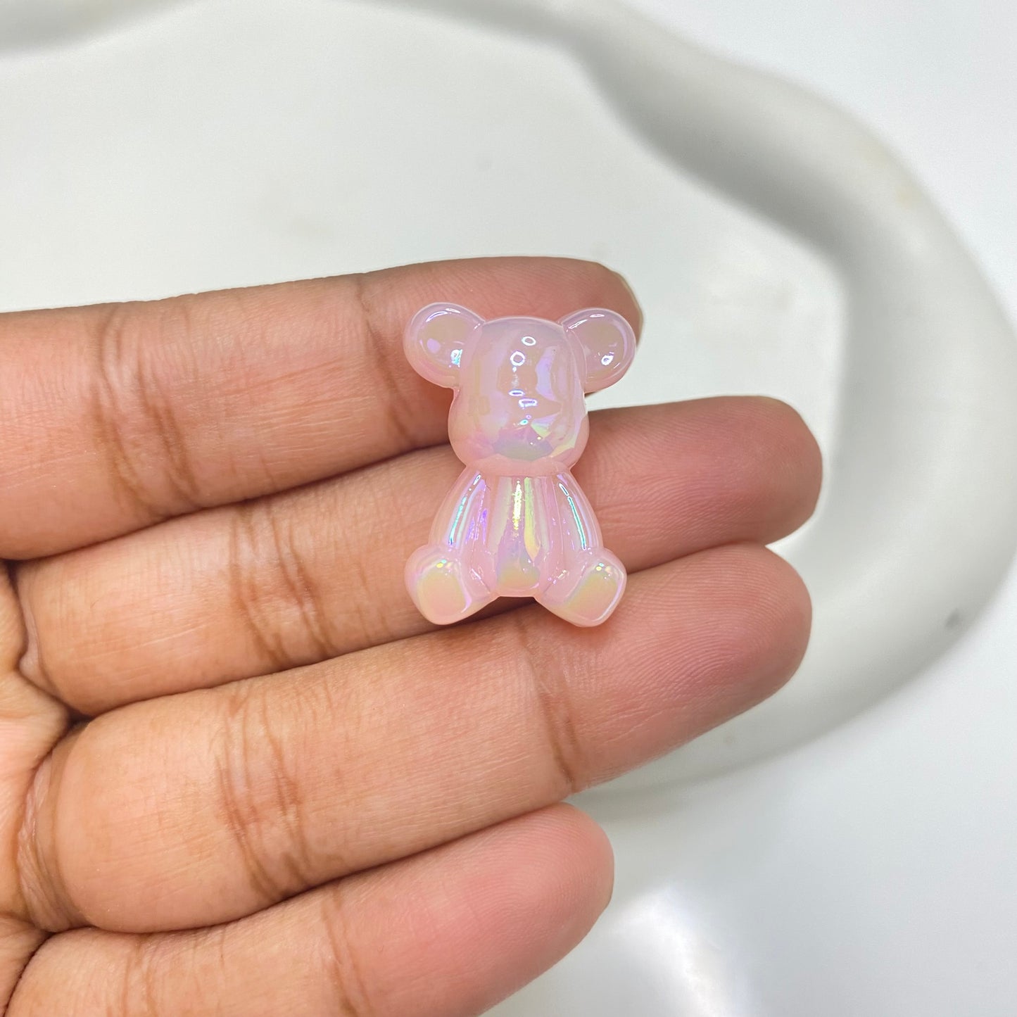 AC 1788 Luminous Bear uv plated shiny irrediscent Acrylic bead ( 1 pc )