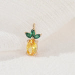 CZ456 Pineapple CZ gold plated charm