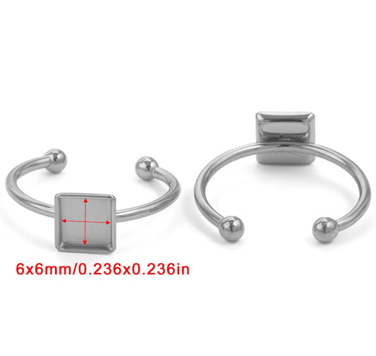 RB 927 Square stainless steel ring - per piece