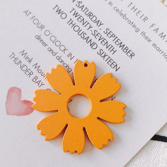 WS807 orange wood flower charm