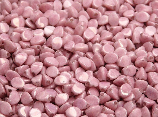 CB 1082 Czech pressed Glass Pinch Beads Opaque Light Rose Ceramic Look - per piece