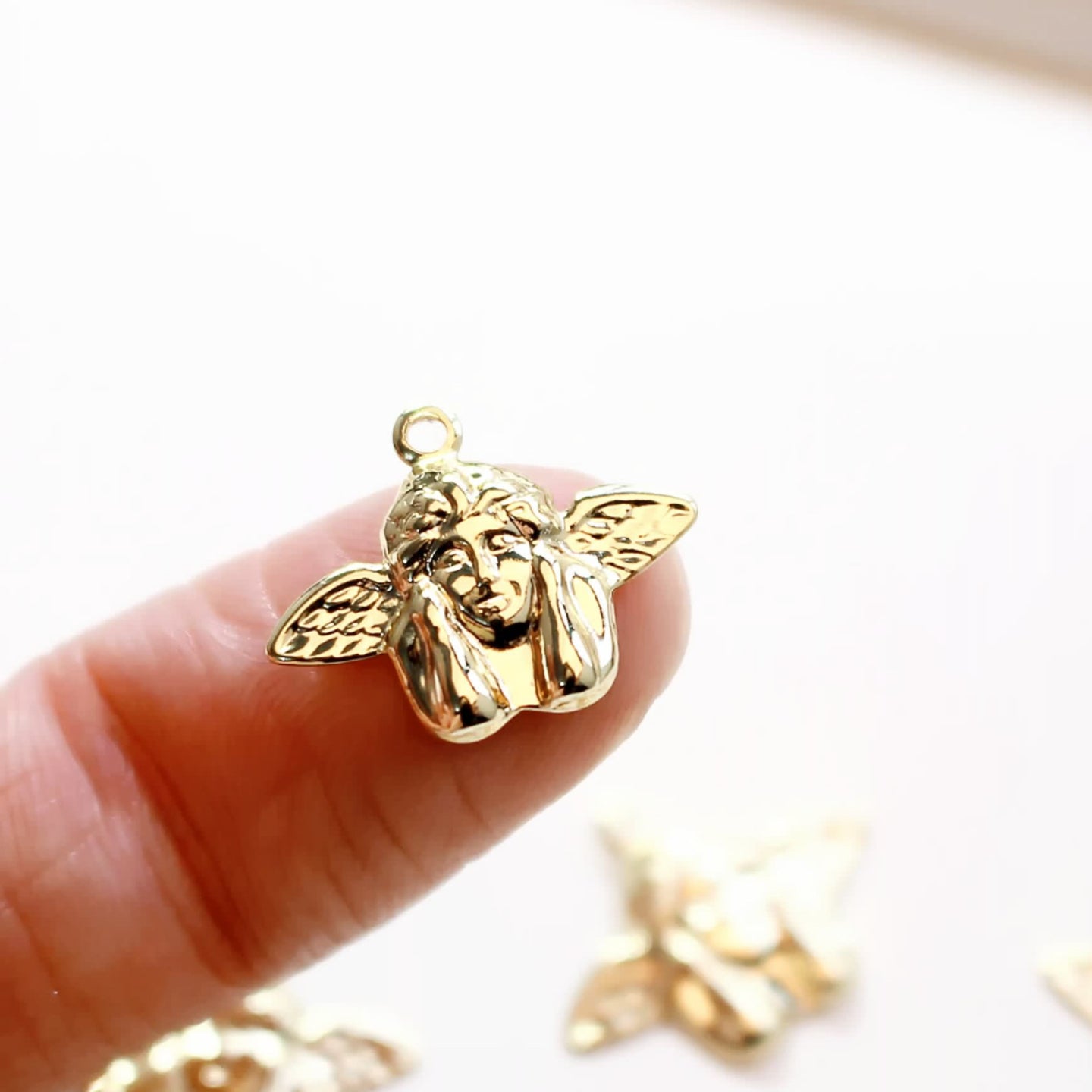 CZ468 Angel gold plated charm