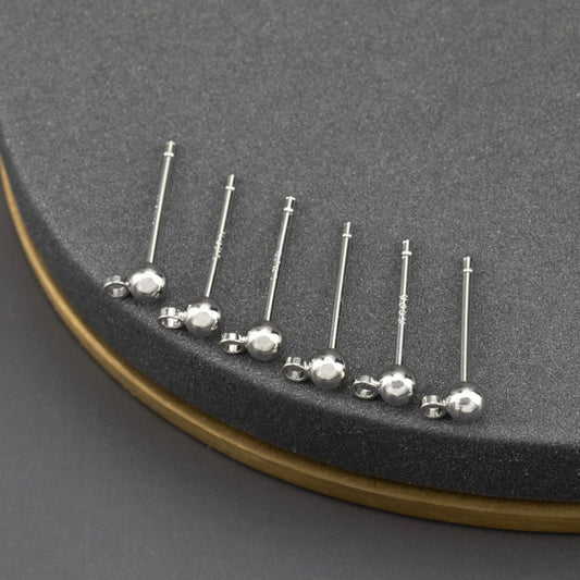 SP 971 - sliver plated ball stud - anti tarnish - per pair