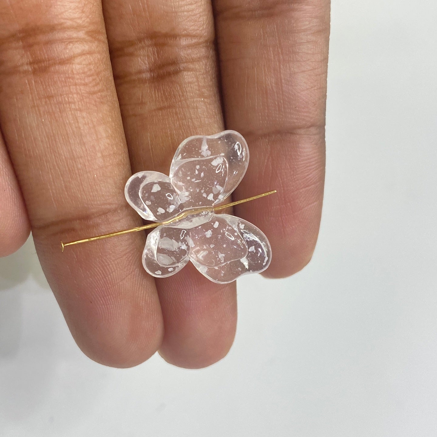 A784 clear butterfly bead