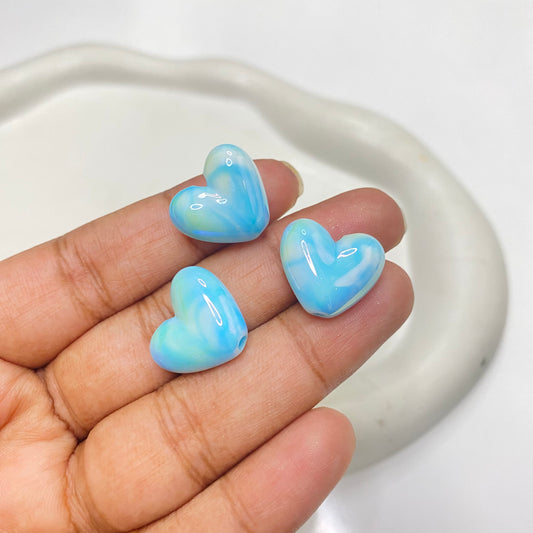 AC 2078 Blue rainbow shiny luminous Acrylic bead ( 1 pc )