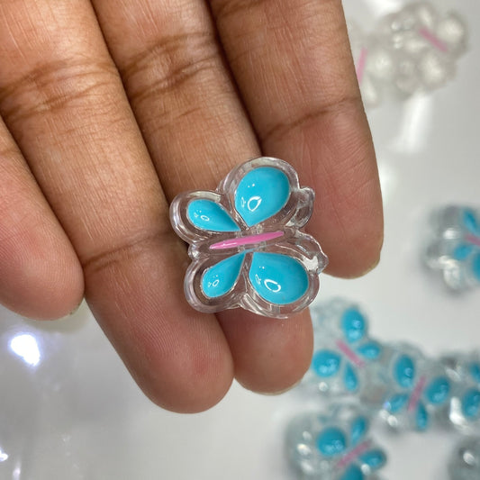 A736 Blue butterfly bead