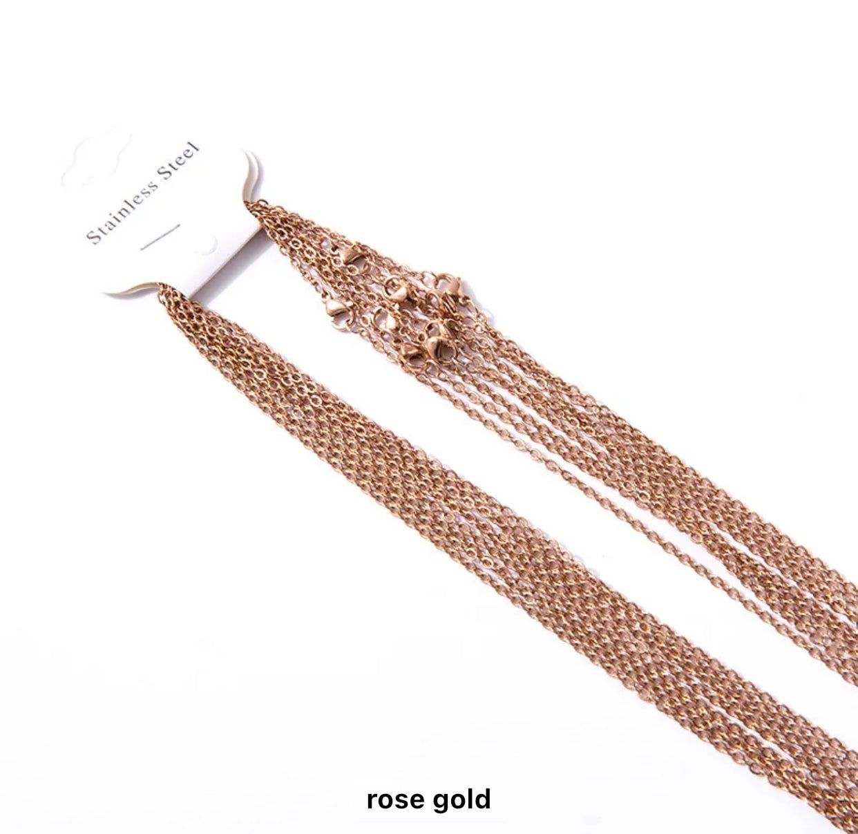 SS 911 Rose Gold plated stainless steel dainty chain with extension - Anti tarnish- per piece