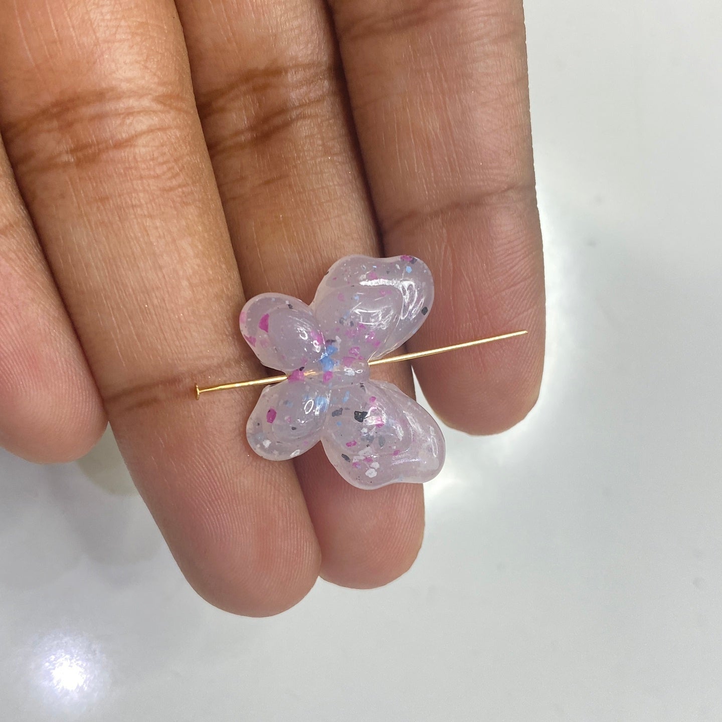 A782 purple butterfly bead