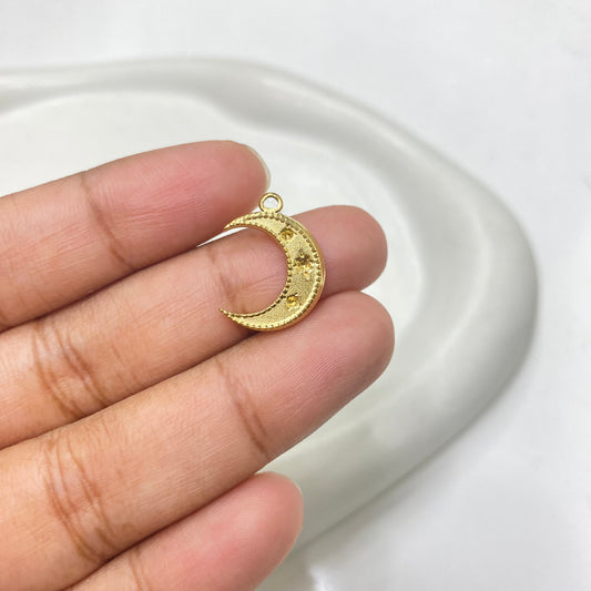 SS 1544 Moon charm 18k gold plated stainless steel ( 1 pc ) - anti tarnish