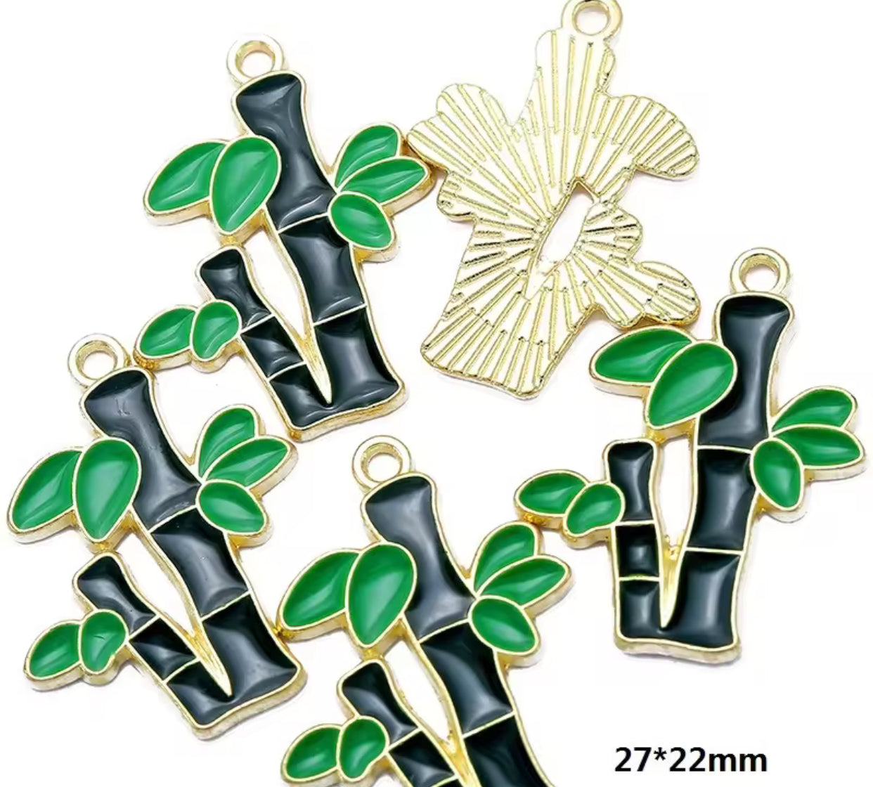 EC 2140 Bamboo enamel charm ( 1 pc )