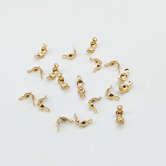 SS 1019 - Calotte end crimp bead clasp gold plated stainless steel ( 1 pc ) Anti tarnish