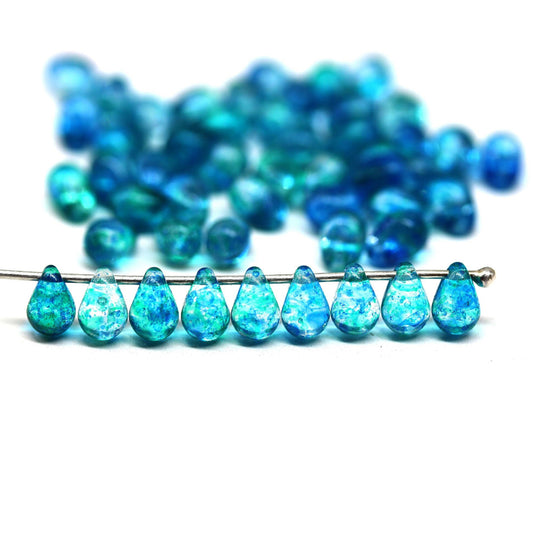 C258 Lustre Blue Czech glass bead