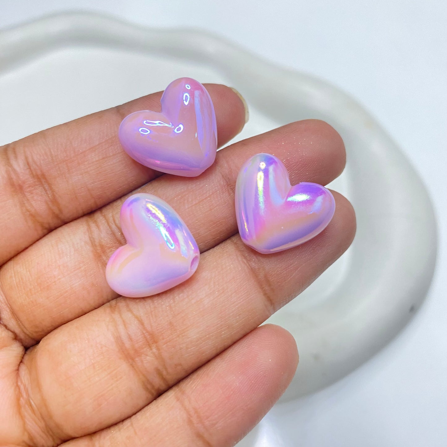 AC 2080 Purple rainbow shiny luminous Acrylic bead ( 1 pc )