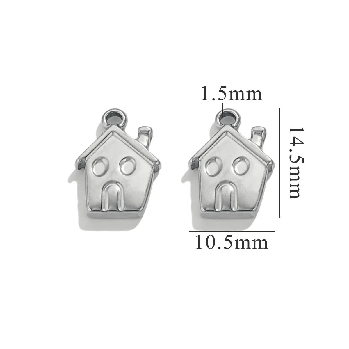 SS 1877 House silver Stainless steel charm( 1 pc ) Anti tarnish