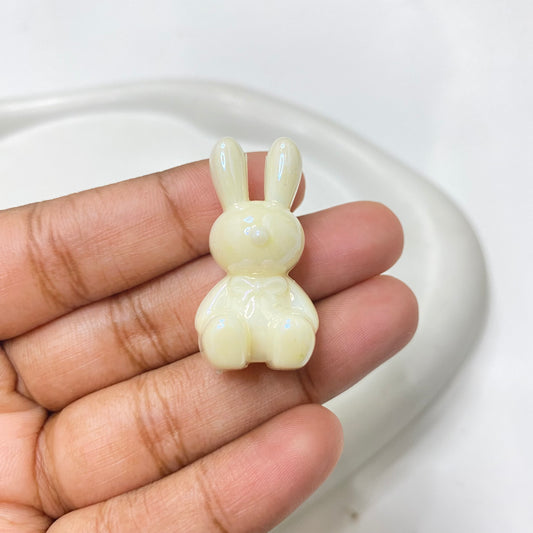 AC 1476 Rabbit uv plated shiny irrediscent Acrylic bead- per piece