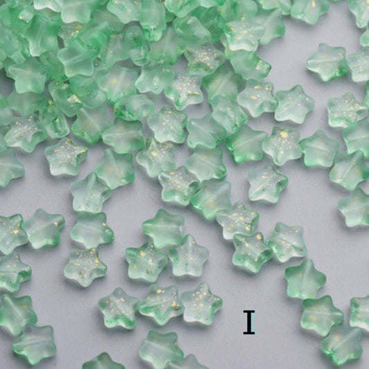 C247 Green tone star bead