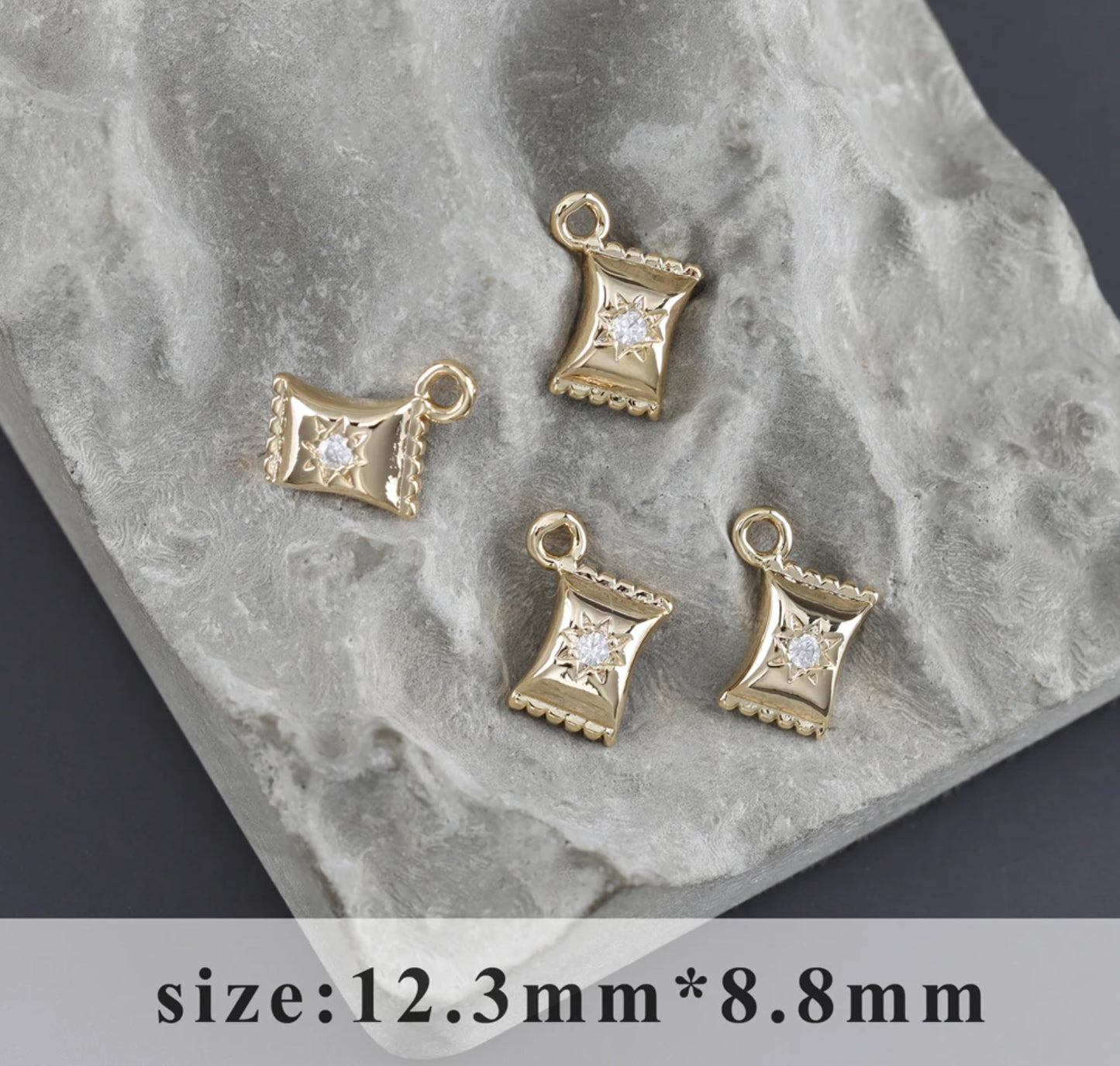 GP 987 Candy gold plated charm - anti tarnish - per piece