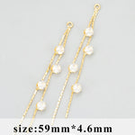 CZ496 18k gold plated tassel chain - anti tarnish - per piece