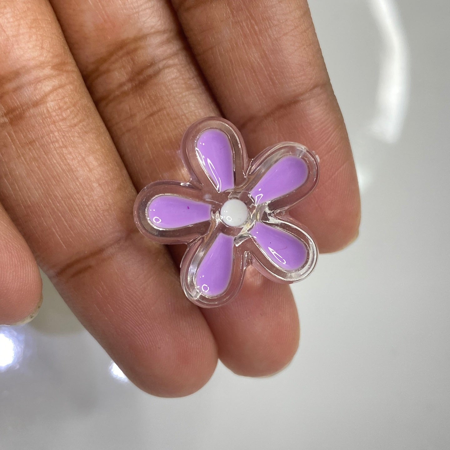 A738 Purple flower bead - per piece