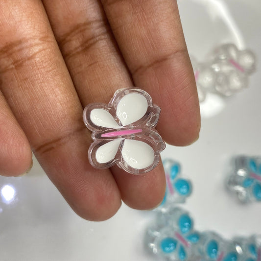 A737 White butterfly bead - per piece