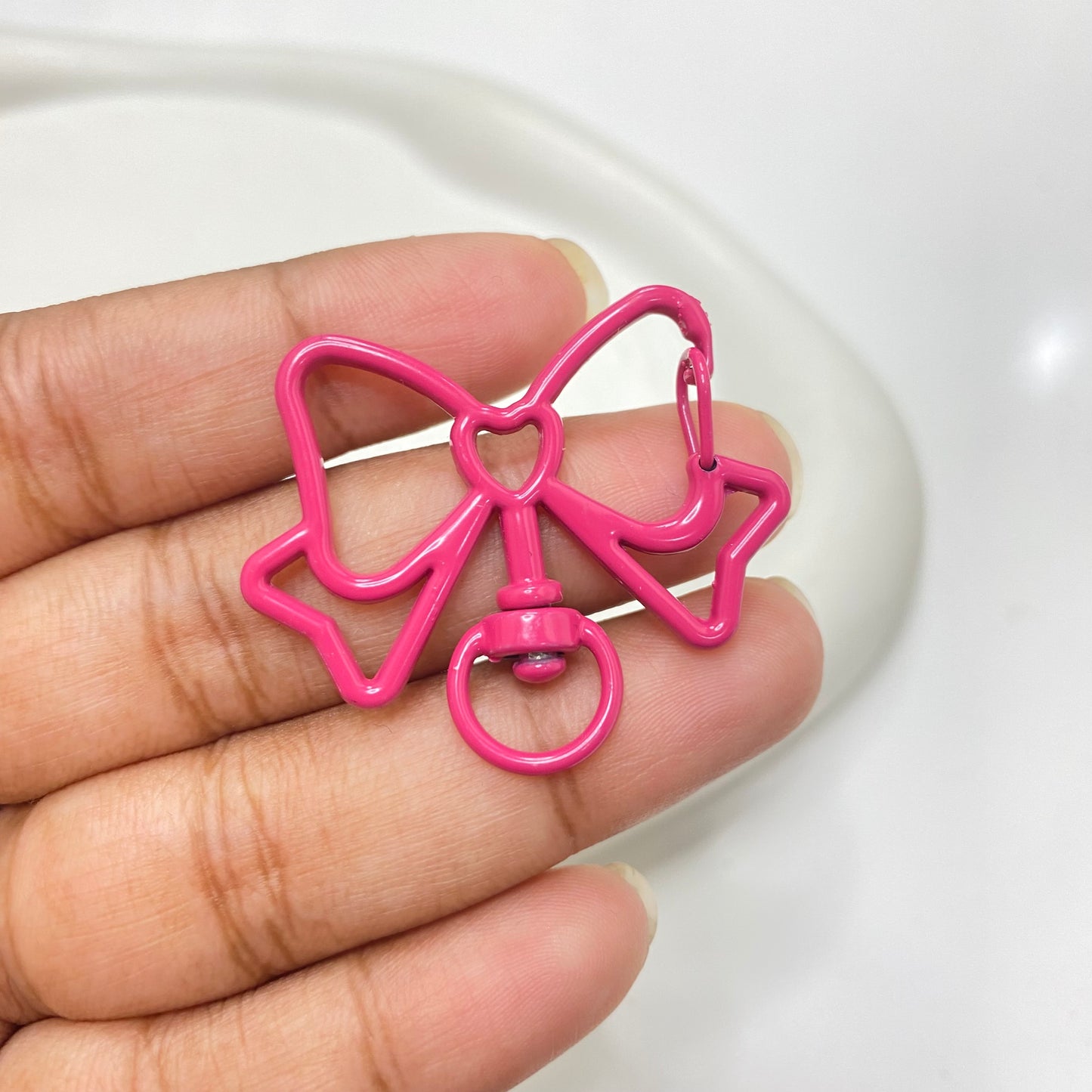 KC 1612 - pink Bow keychain clasp