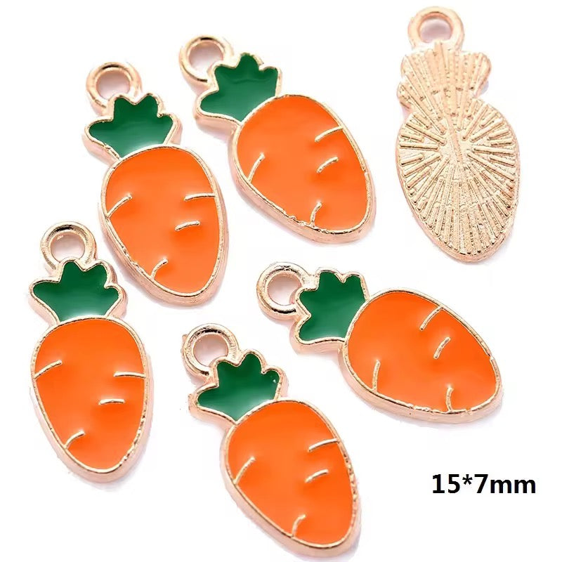 EC 2134 Carrot Fruit enamel charm ( 1 pc )