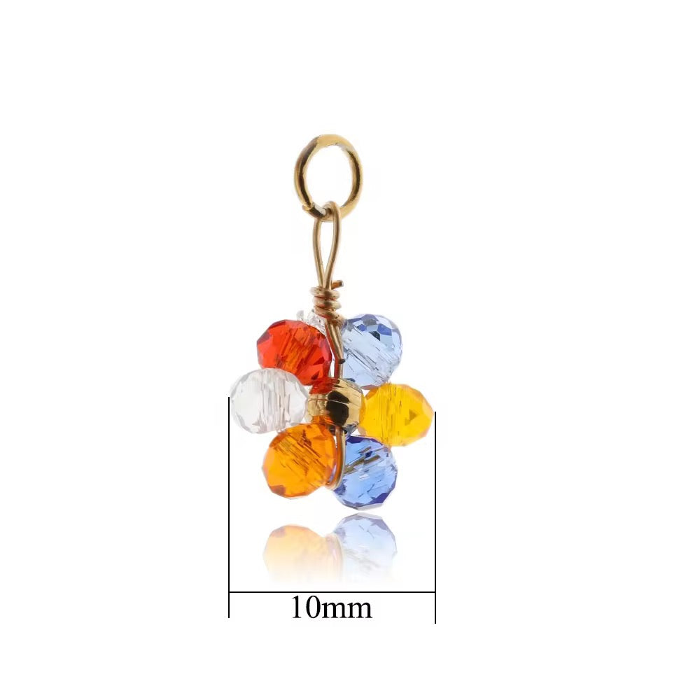 SS 2238 Crystal glass 18k gold plated stainless steel charm ( 1 pc ) anti tarnish