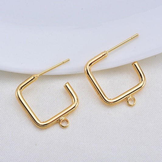 GP 870 - 18k gold plated square stud - Anti tarnish