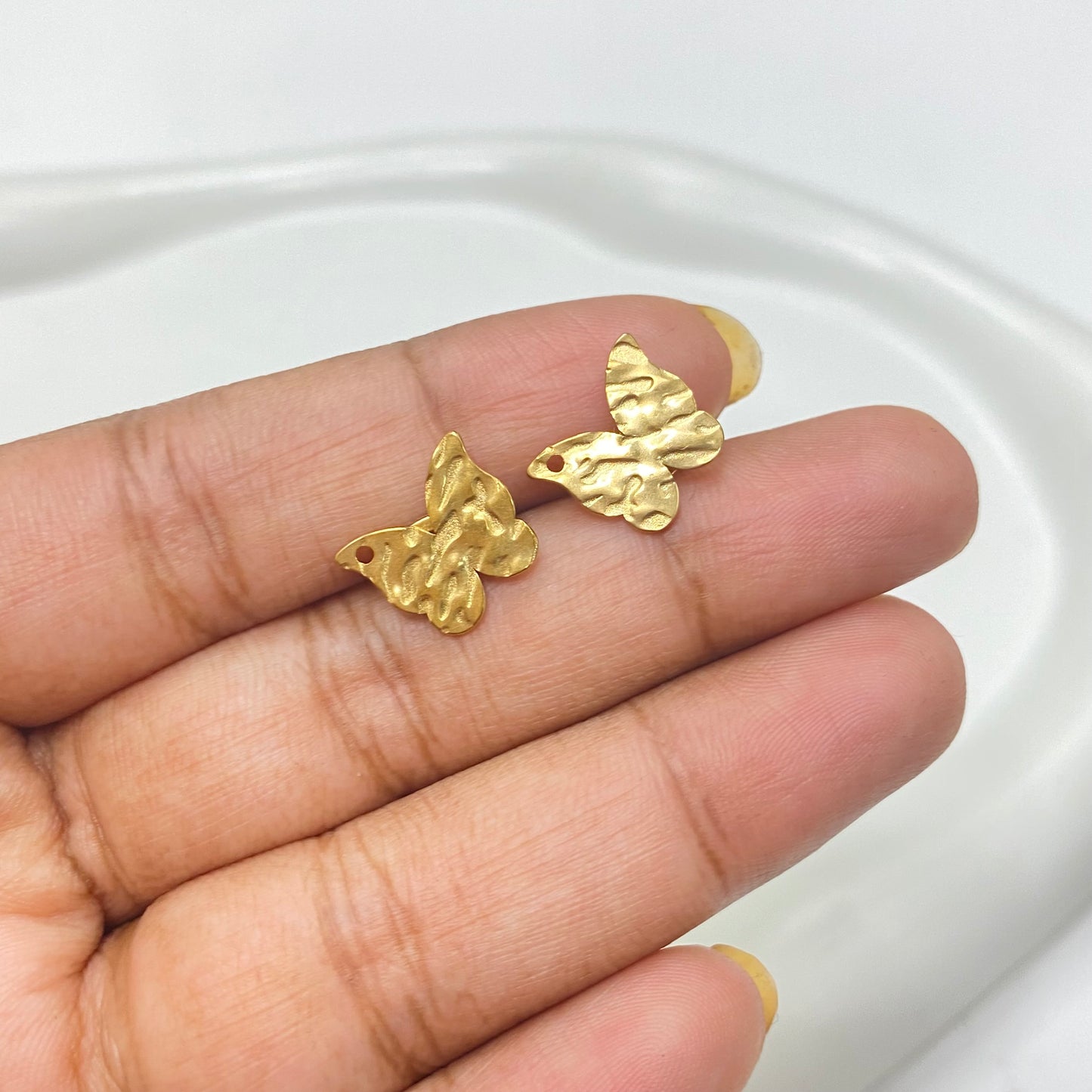 SS 1186 - Butterfly stud - 18k gold plated stainless steel - per pair - anti tarnish