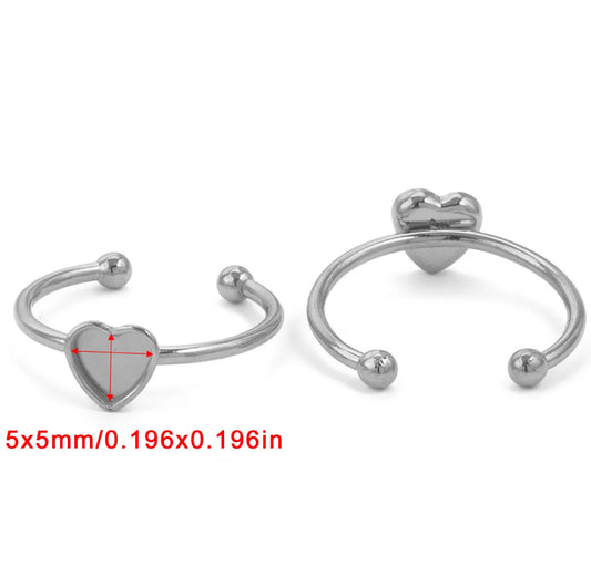 RB 925 Heart stainless steel ring - per piece