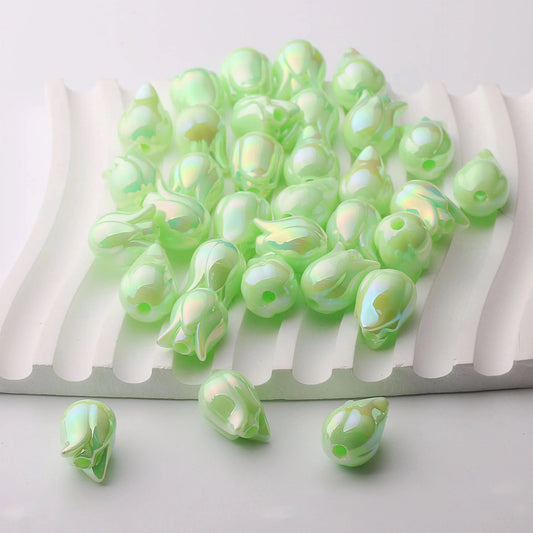 AC 1668 Tulip uv plated Acrylic bead ( 1 pc )