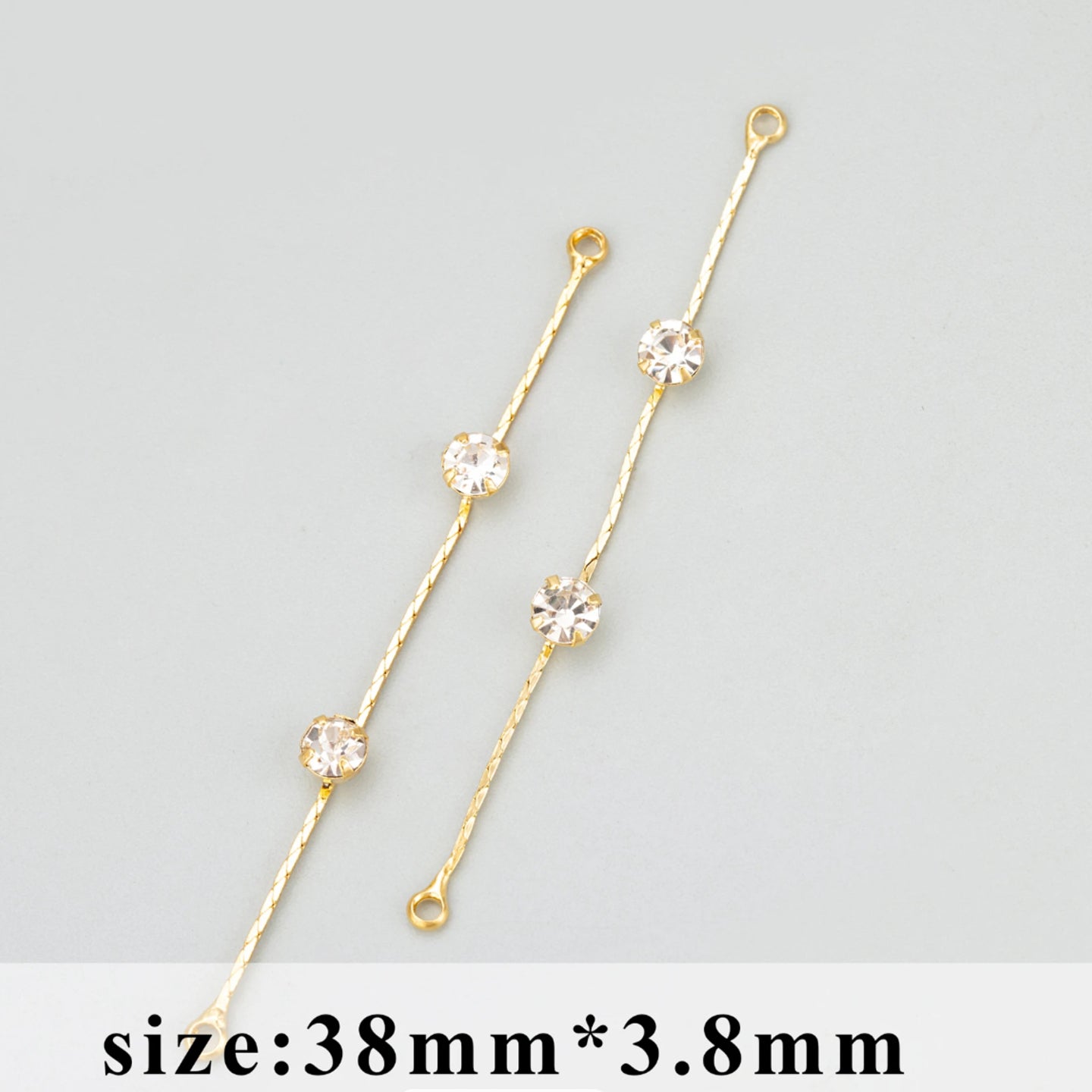 CZ 961 - 18K gold plated zircon chain tassel - Anti tarnish - per piece