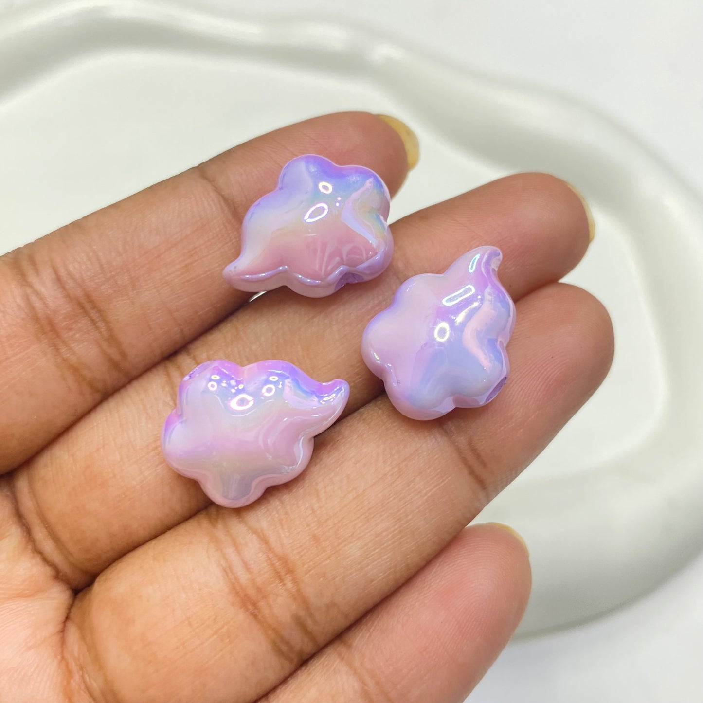 AC 1168 Purple iridescent cloud Acrylic bead -  per piece