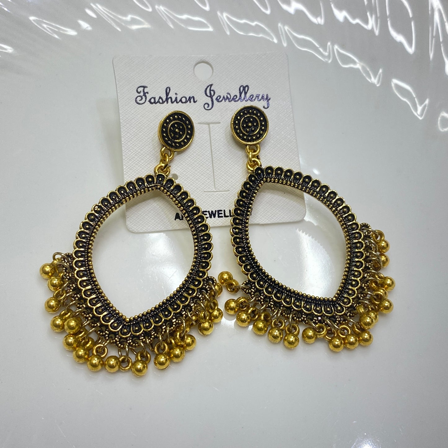 RJ 913 - Gold jhumka for resin - per pair