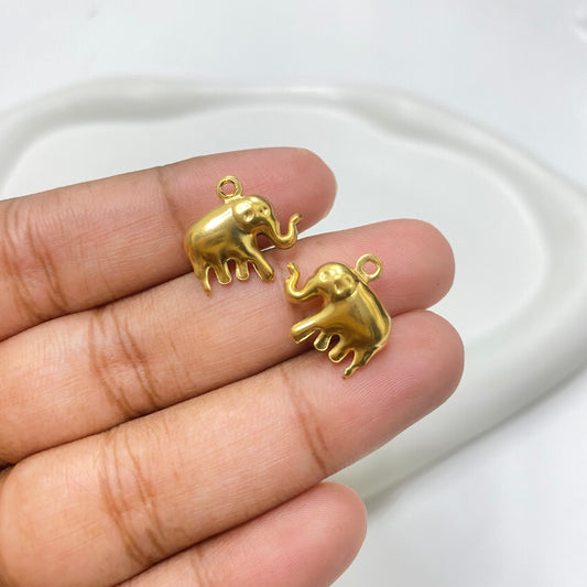 SS 1302 Elephant charm 18k gold plated stainless steel - per piece - anti tarnish