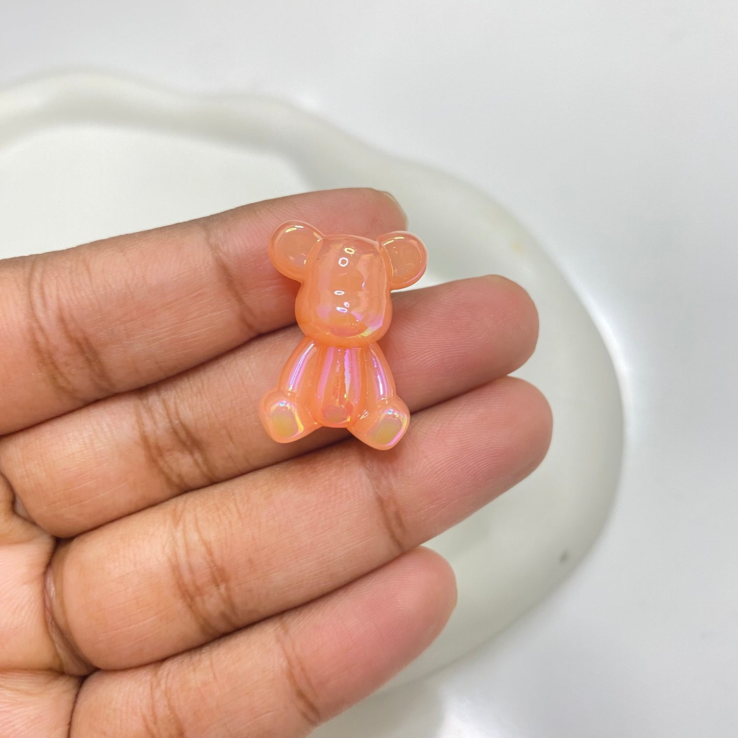 AC 1778 Luminous Bear uv plated shiny irrediscent Acrylic bead ( 1 pc )