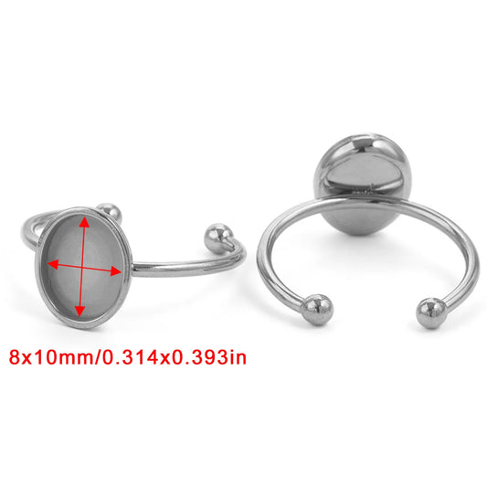 RB 930 Big oval stainless steel ring - per piece