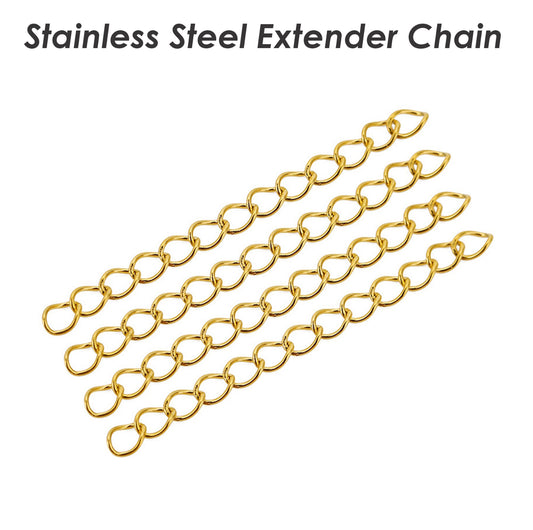 Stainless steel gold chain extension - anti tarnish - per piece