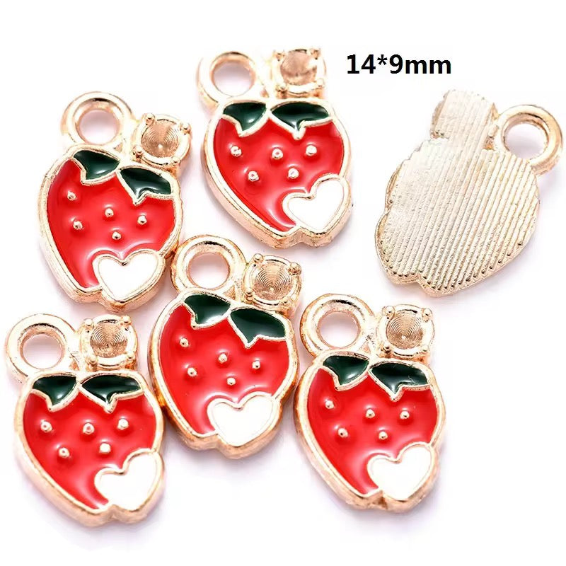 EC 2129 Strawberry Fruit enamel charm ( 1 pc )