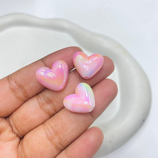 AC 2077 Pink rainbow shiny luminous Acrylic bead ( 1 pc )