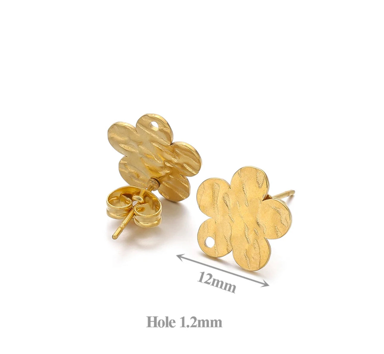 SS 1187 - Flower stud - 18k gold plated stainless steel - per pair - anti tarnish