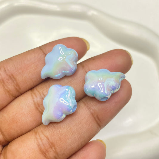 AC 1172 Rainbow blue iridescent cloud Acrylic bead- per piece