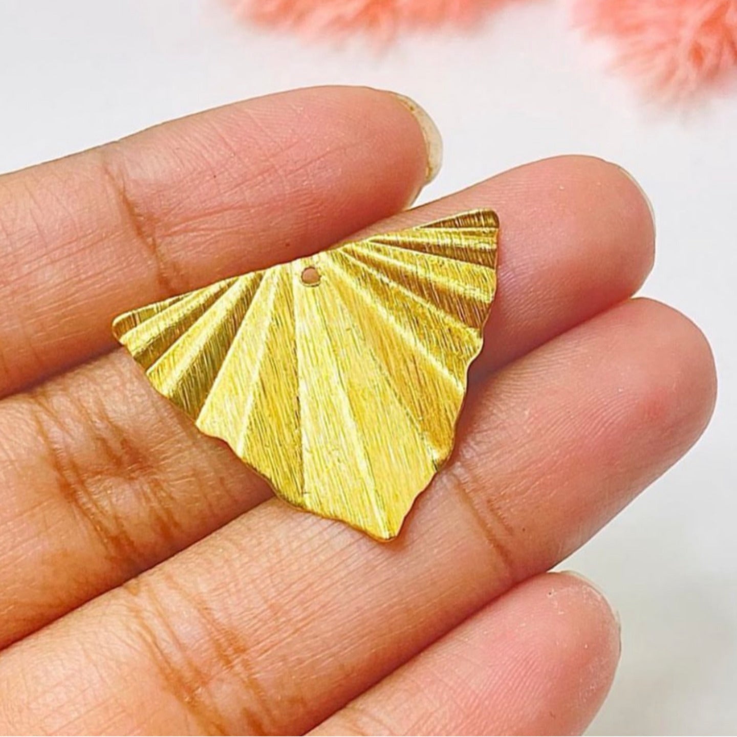 B185 Textured Triangle charm