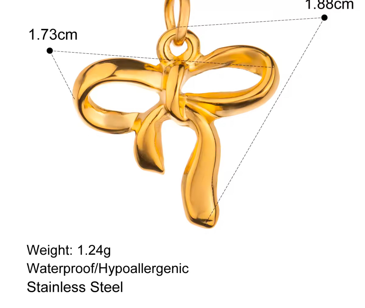 SS 2057 Bow Stainless steel charm ( 1 pc ) Anti tarnish