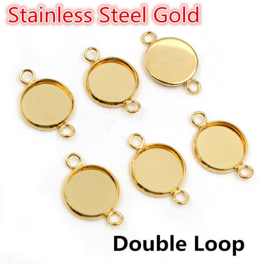 SS387 Stainless steel gold double loop