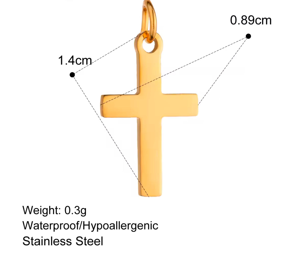 SS 2056 Cross Stainless steel charm ( 1 pc ) Anti tarnish