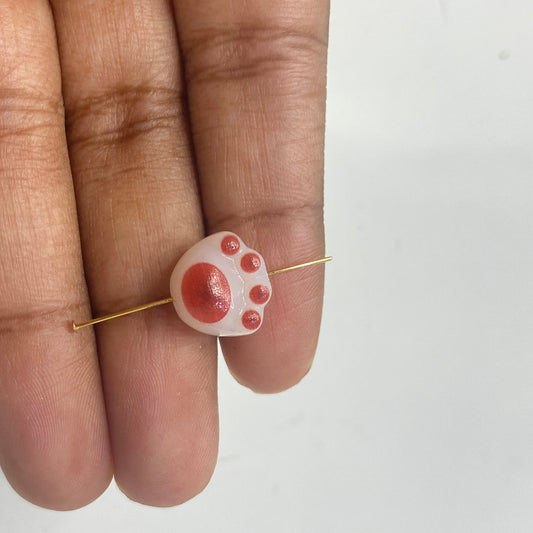 A768 red paw bead